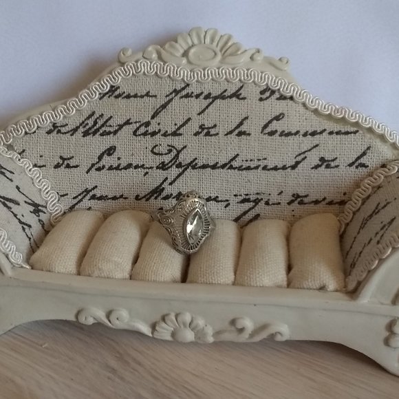 Art Deco Aquamarine Silver Ring - Picture 2 of 5